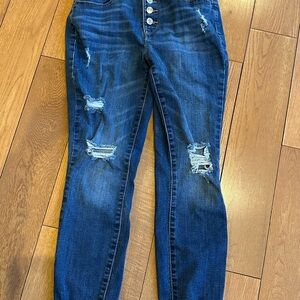 Women's Distressed Blue Jeans